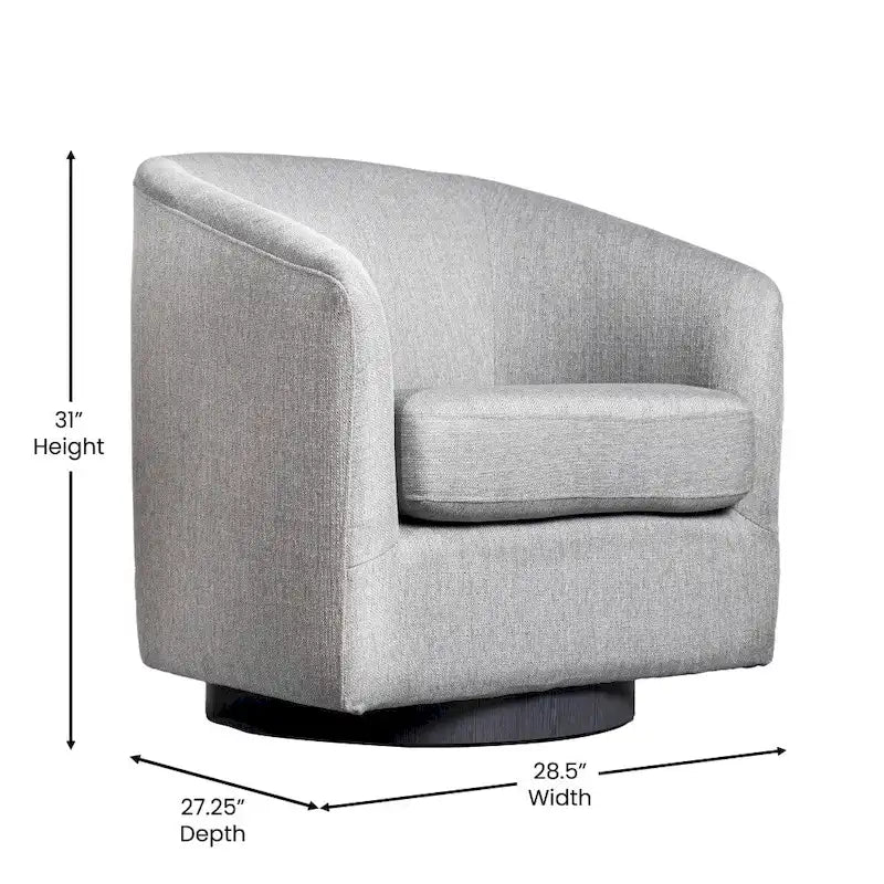 Fauteuil pivotant Barrel avec base en vinyle
