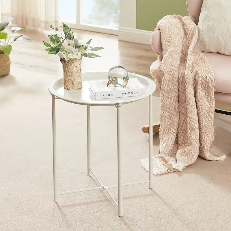 Table d'appoint moderne avec plateau rond amovible