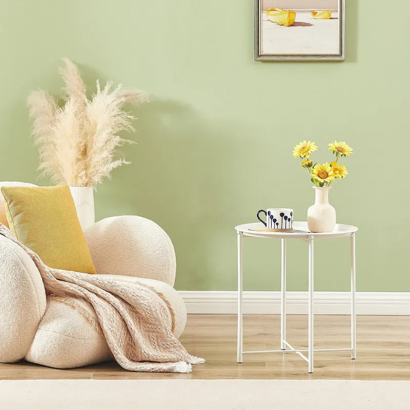 Table d'appoint moderne avec plateau rond amovible