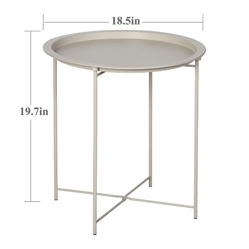 Table d'appoint moderne avec plateau rond amovible