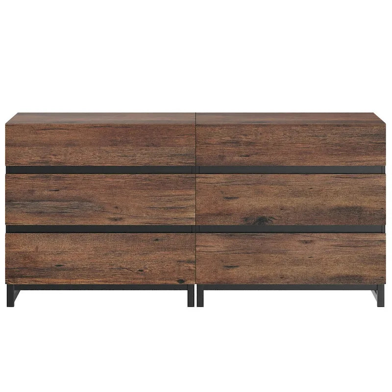 Buffet moderne 2-en-1 avec 6 tiroirs