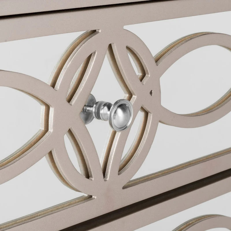 Mini commode de rangement nickel à 3 tiroirs