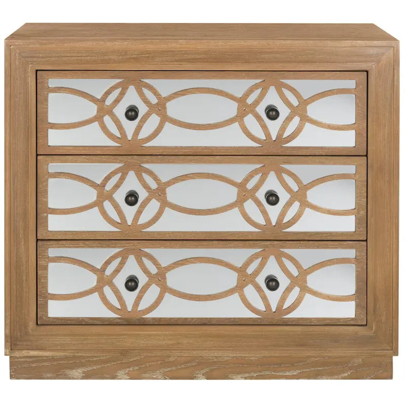 Mini commode de rangement nickel à 3 tiroirs