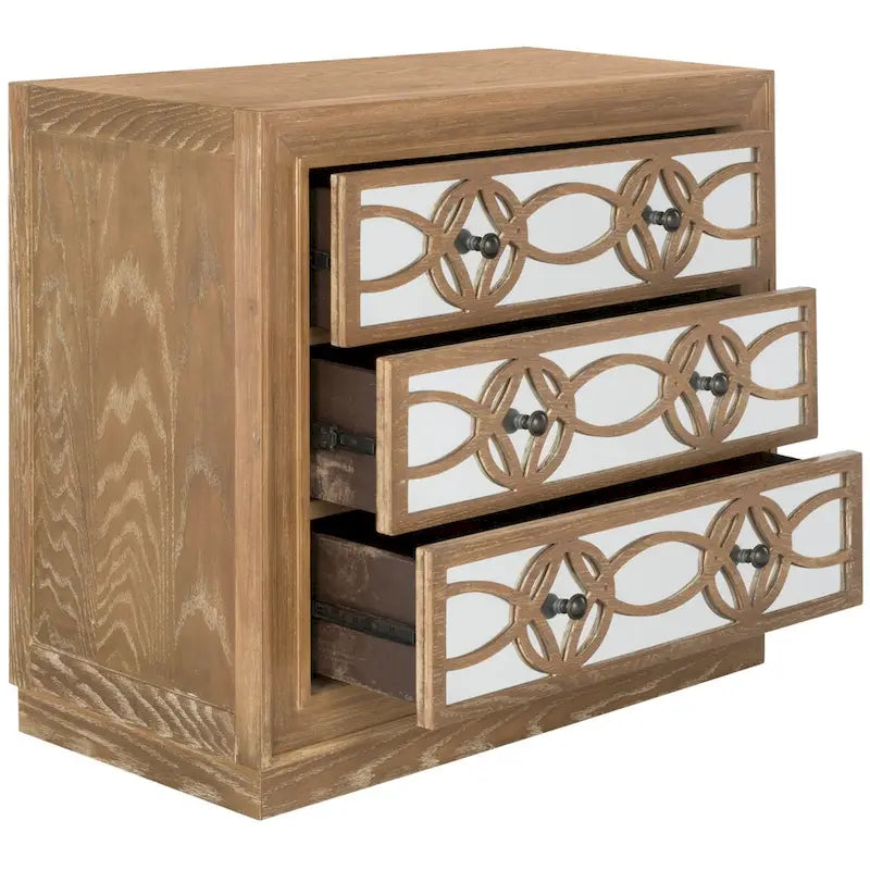 Mini commode de rangement nickel à 3 tiroirs