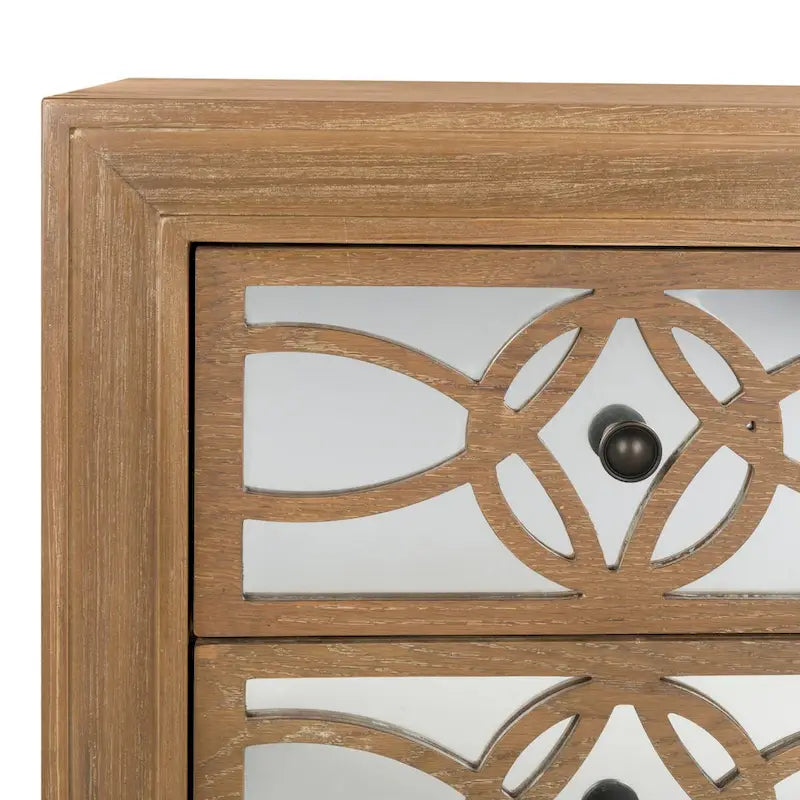 Mini commode de rangement nickel à 3 tiroirs
