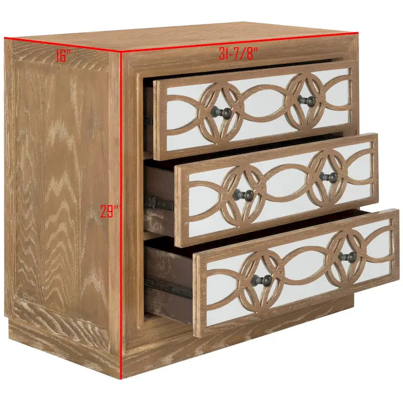 Mini commode de rangement nickel à 3 tiroirs