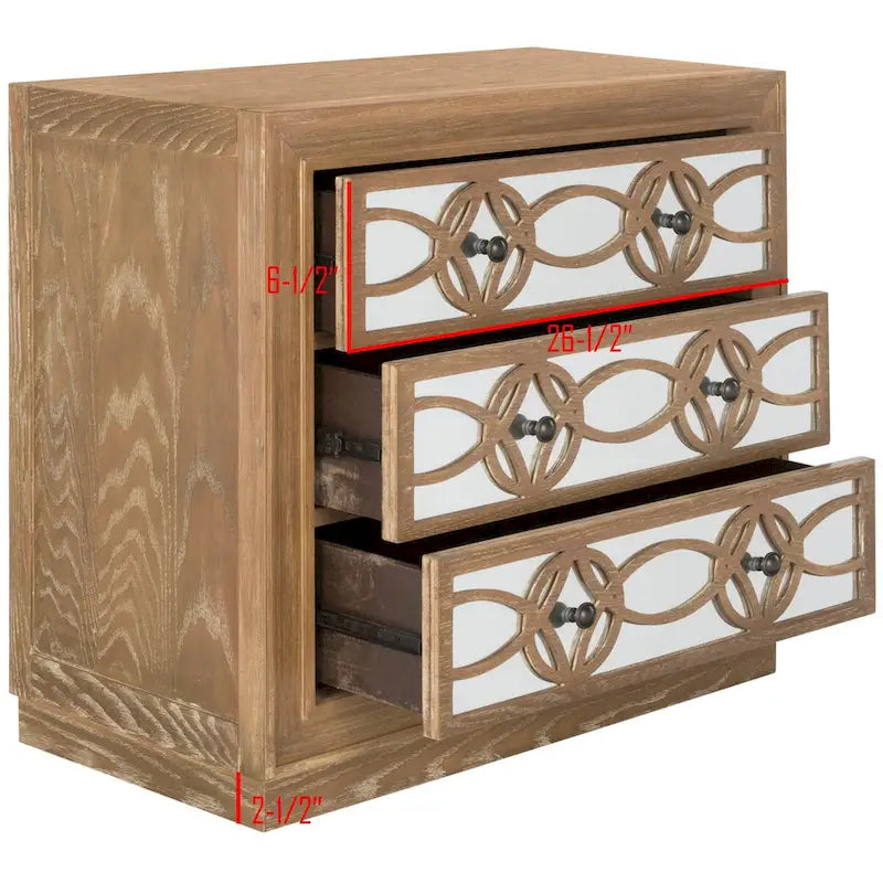 Mini commode de rangement nickel à 3 tiroirs