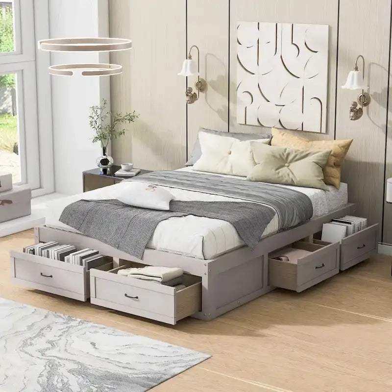 Tiroirs de rangement pour lit plateforme