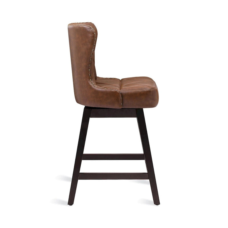Tabourets de bar pivotants en similicuir et tissu modernes