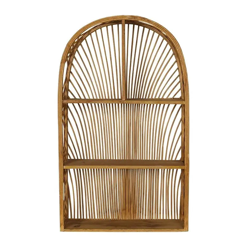 Étagère murale à paliers en rotin style bohème