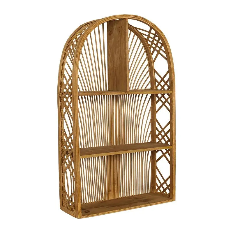 Étagère murale à paliers en rotin style bohème