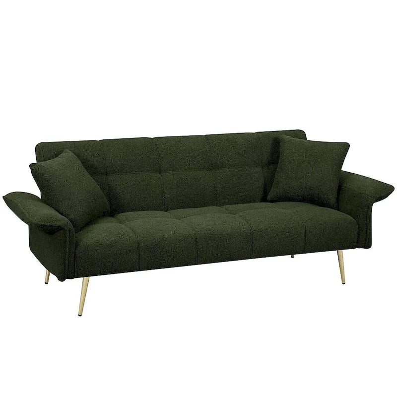 Canapé-lit futon en velours pliable canapé convertible lit de repos