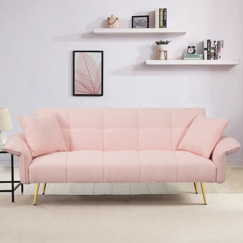 Canapé-lit futon en velours pliable canapé convertible lit de repos