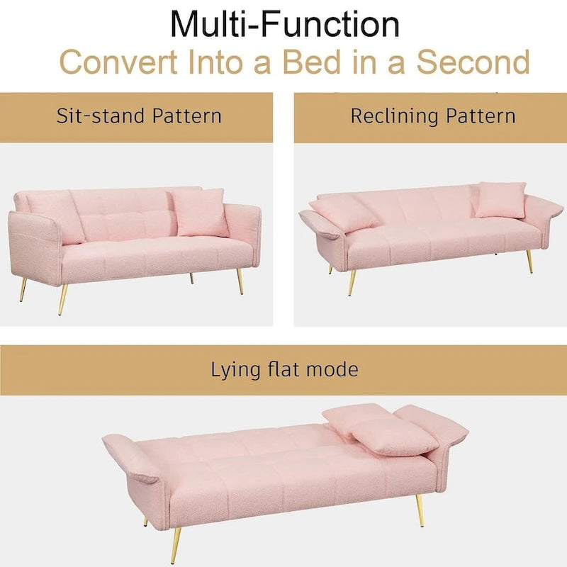 Canapé-lit futon en velours pliable canapé convertible lit de repos