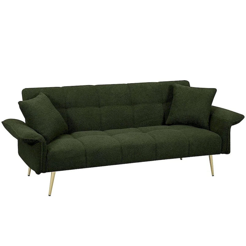 Canapé-lit futon en velours pliable canapé convertible lit de repos