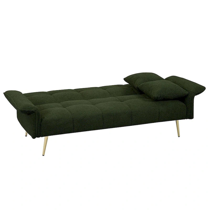 Canapé-lit futon en velours pliable canapé convertible lit de repos