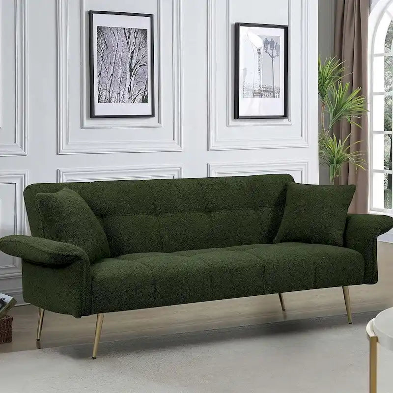 Canapé-lit futon en velours pliable canapé convertible lit de repos