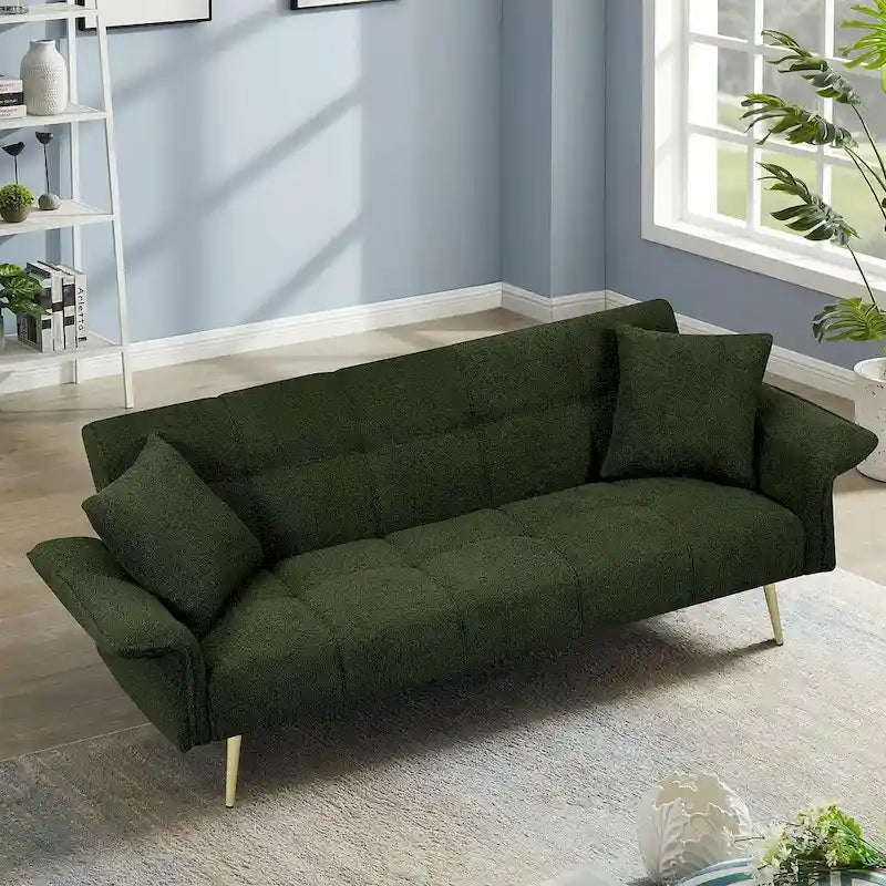 Canapé-lit futon en velours pliable canapé convertible lit de repos
