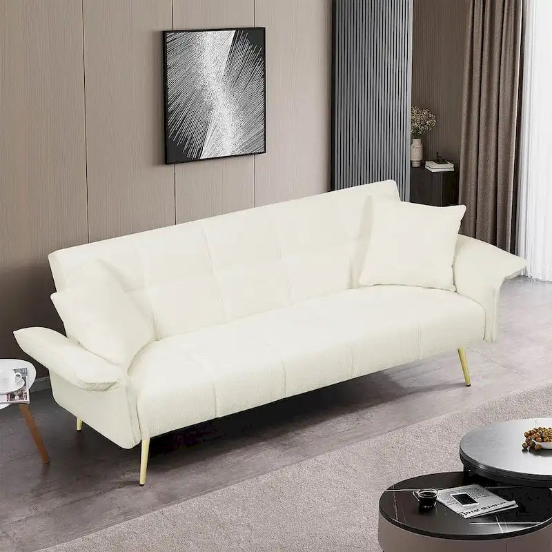 Canapé-lit futon en velours pliable canapé convertible lit de repos