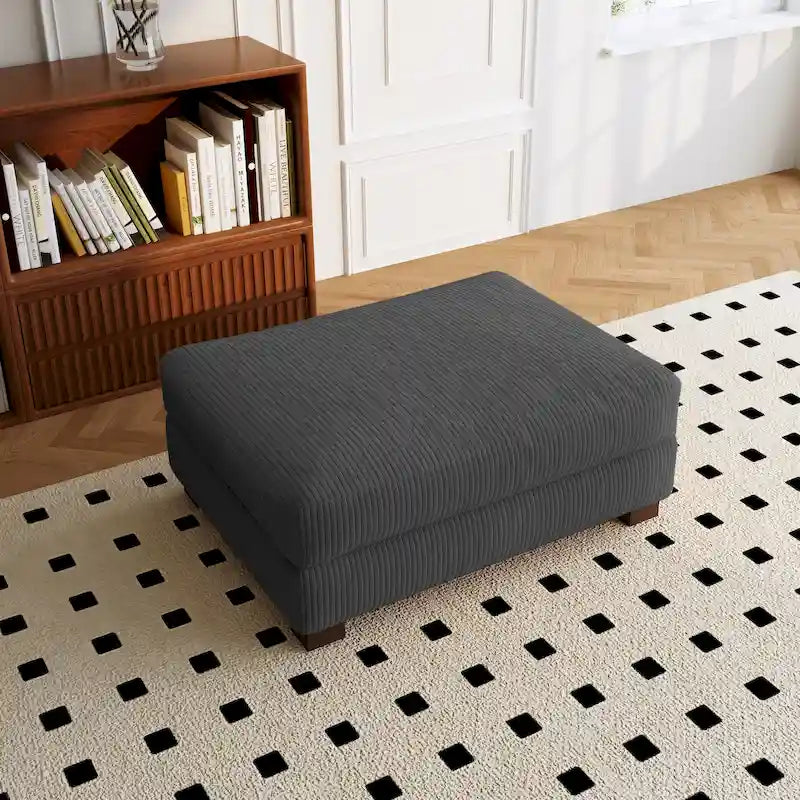 Pouf de canapé en velours côtelé avec bois massif