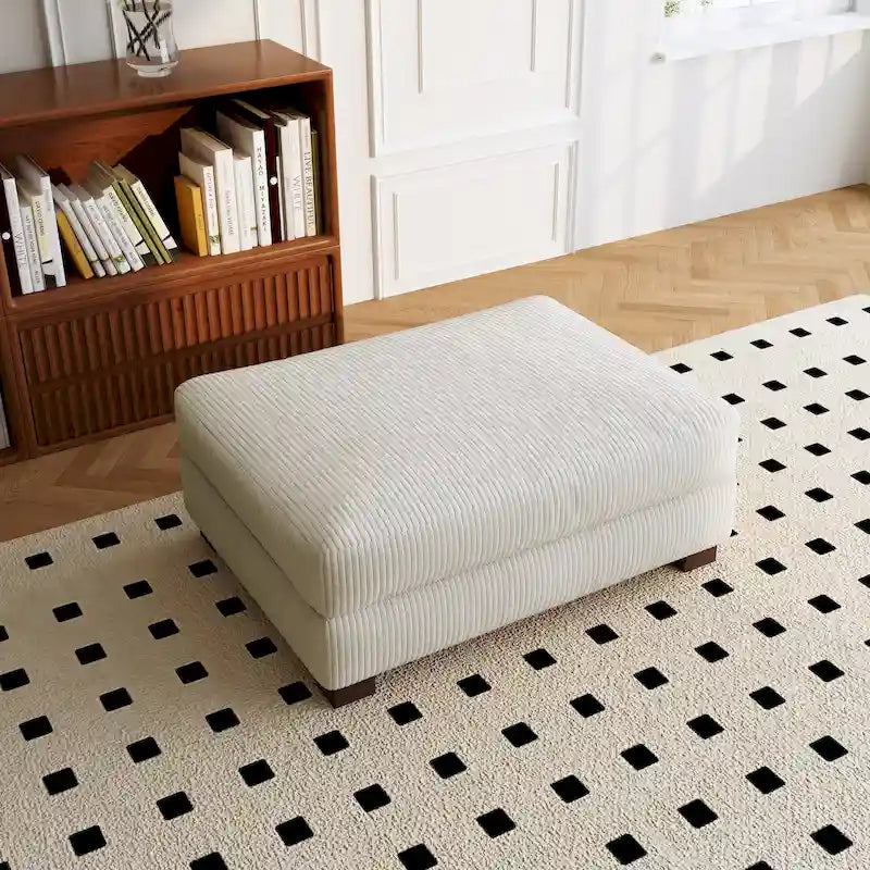 Pouf de canapé en velours côtelé avec bois massif