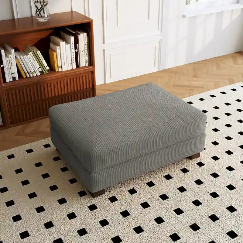 Pouf de canapé en velours côtelé avec bois massif