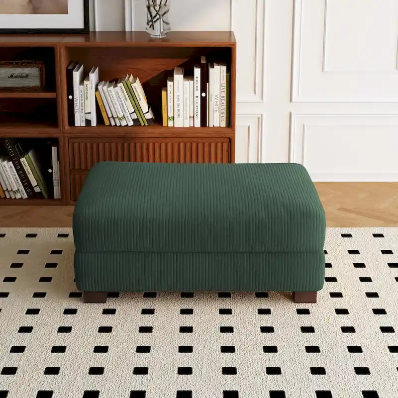 Pouf de canapé en velours côtelé avec bois massif