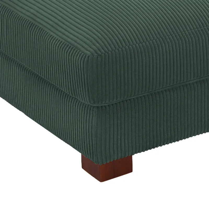 Pouf de canapé en velours côtelé avec bois massif