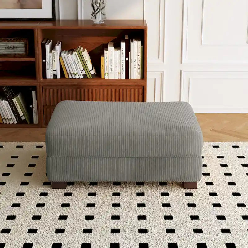 Pouf de canapé en velours côtelé avec bois massif