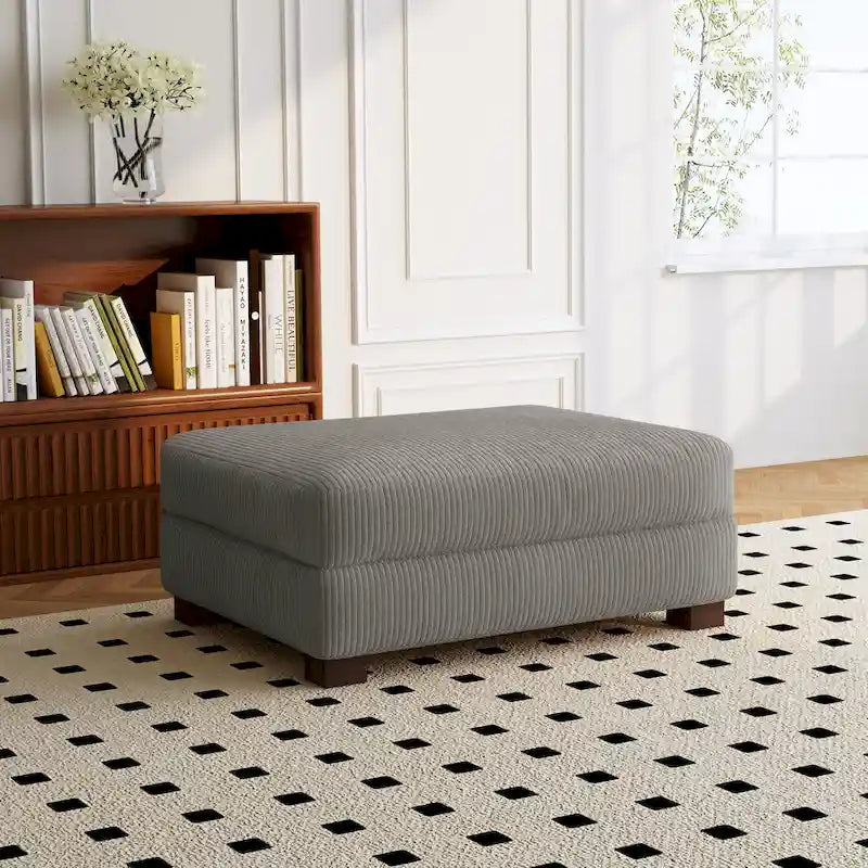 Pouf de canapé en velours côtelé avec bois massif
