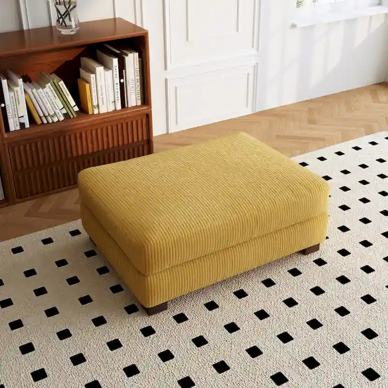 Pouf de canapé en velours côtelé avec bois massif