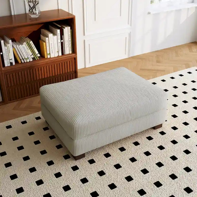 Pouf de canapé en velours côtelé avec bois massif