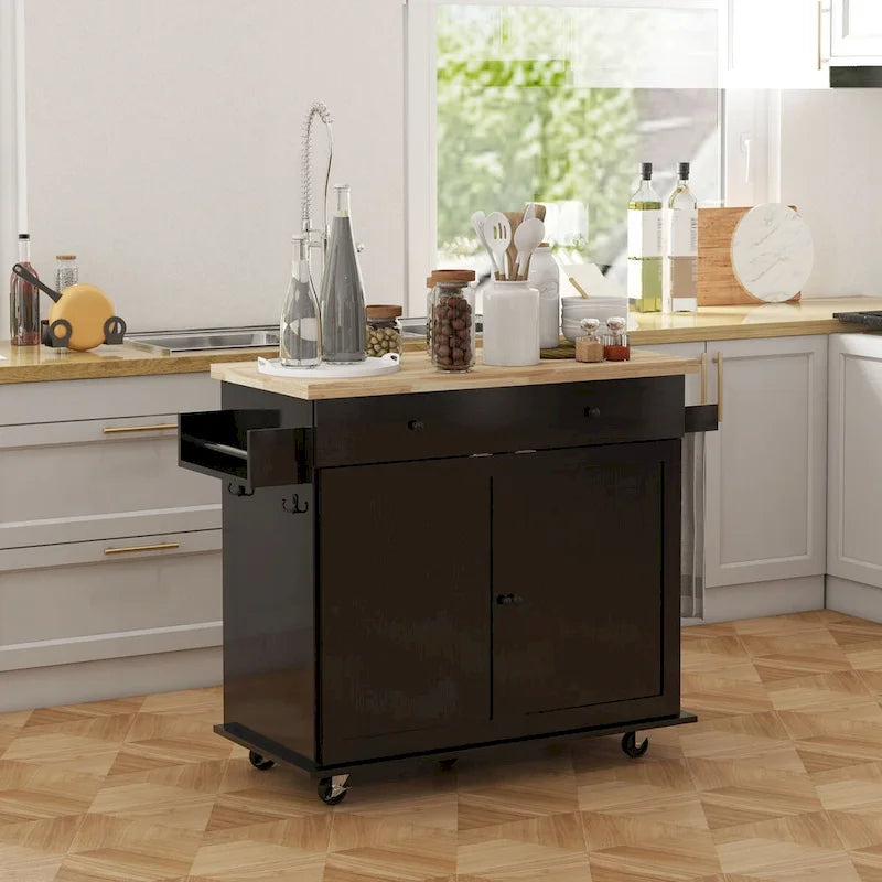 Îlot de cuisine avec rangement Chariot de cuisine roulant sur roulettes