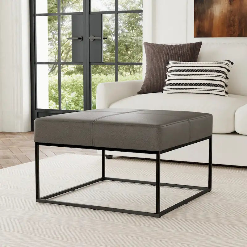 Pouf carré en métal