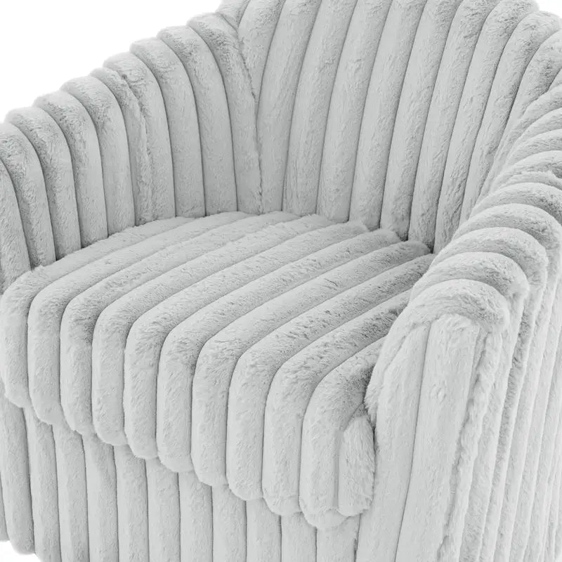 Fauteuil pivotant rond rembourré en velours côtelé