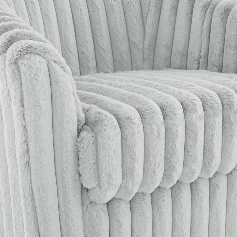 Fauteuil pivotant rond rembourré en velours côtelé