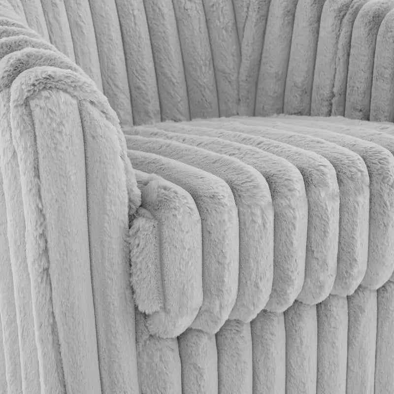 Fauteuil pivotant rond rembourré en velours côtelé