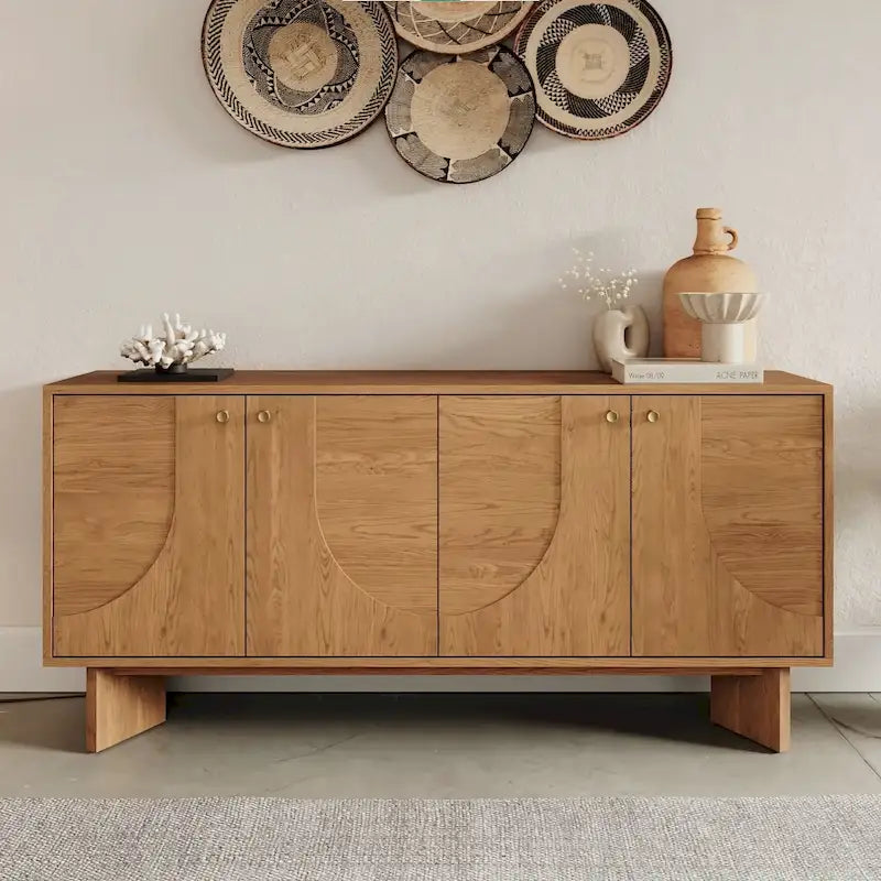 Bahut moderne en chêne avec rangements et console de buffet