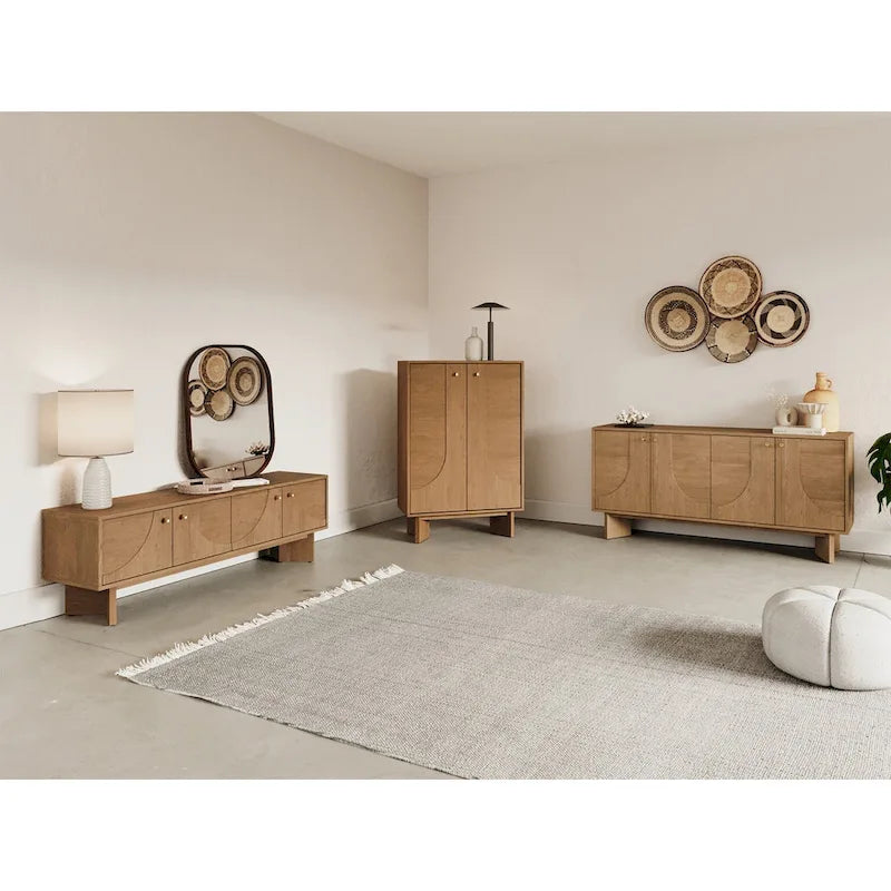 Bahut moderne en chêne avec rangements et console de buffet