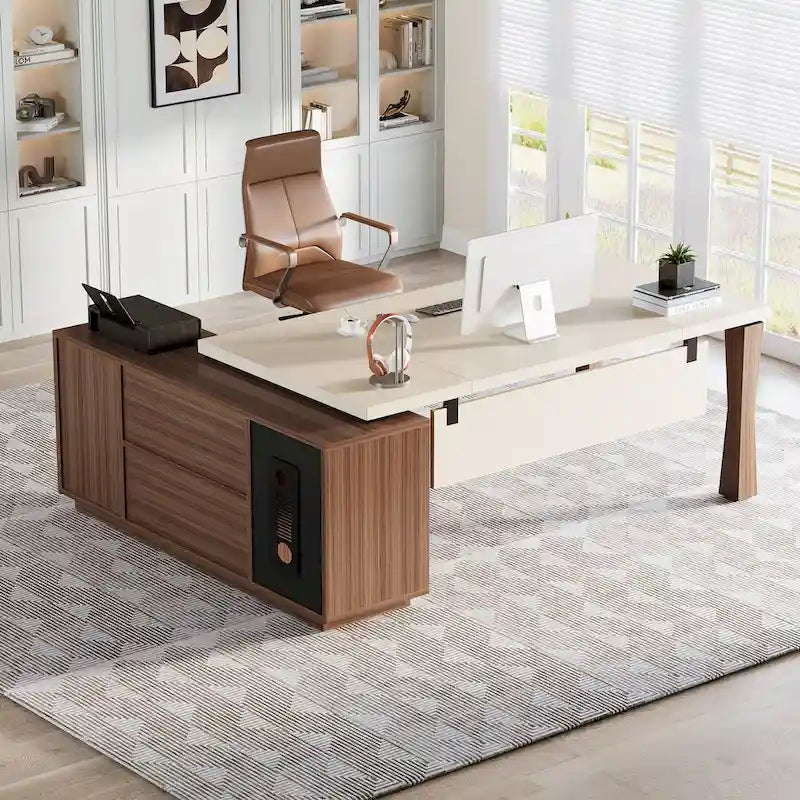 Bureau de direction, bureau en L, grand bureau