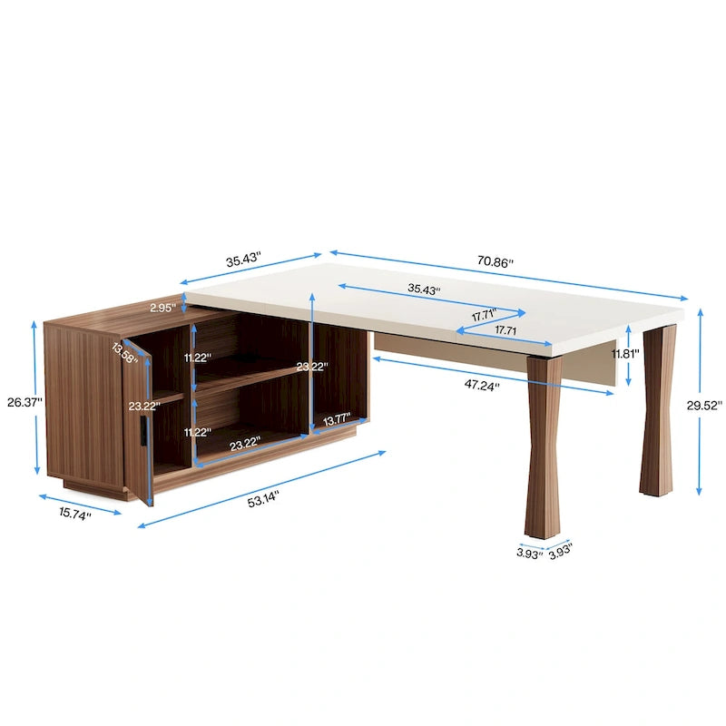 Bureau de direction, bureau en L, grand bureau